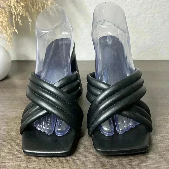 Abound Black Heel Cross Pattern Womens Size 9.5M - Picture 3 of 12